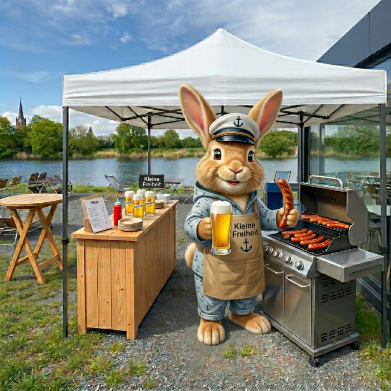 Fiete am Grill in der Kleinen Freiheit im Stadthafen Teltow 