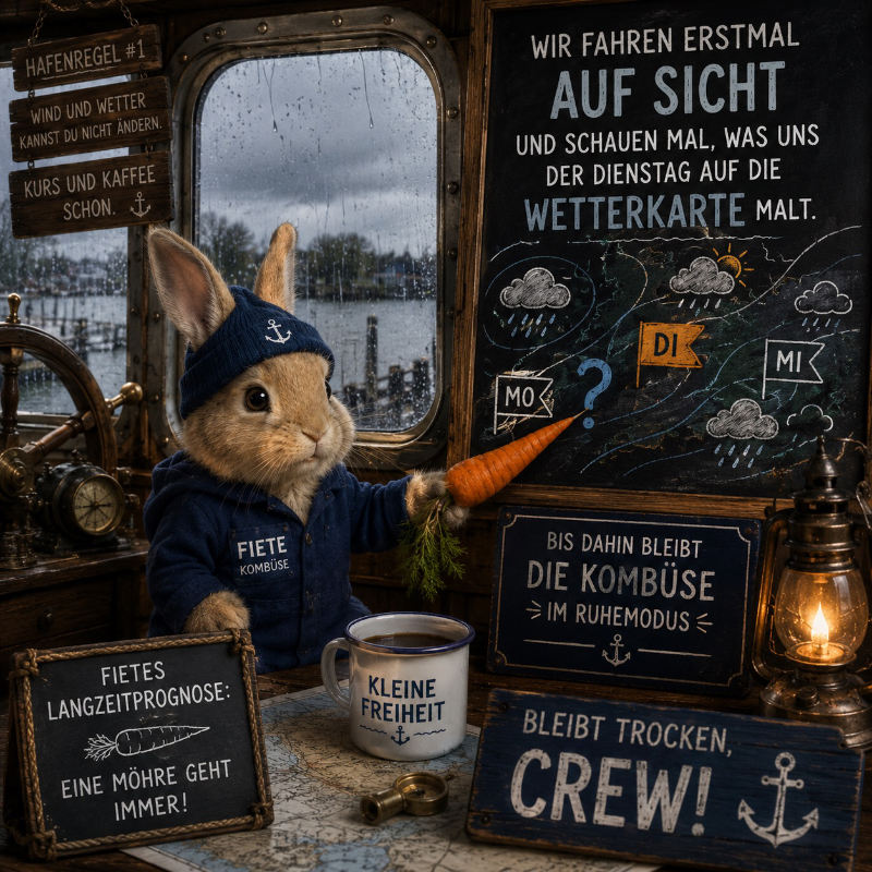 Fiete mit Wetterkarte